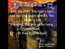 Megadeth - Kick the Chair (lyrics)