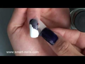 French manicure with stars nail art design