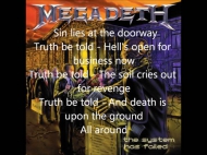 Megadeth - Truth Be Told (lyrics)
