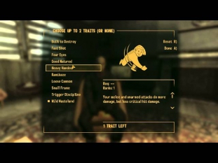 Lets Play Fallout New Vegas PC: Part 2-Choosing Traits